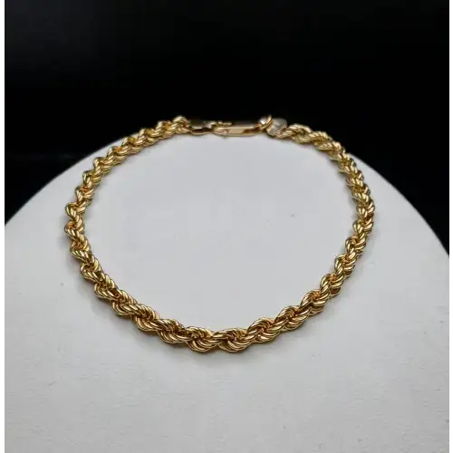 14K Yellow Gold Men's Rope Style Bracelet – 4.5mm, 8.5” – 7.3g B8-8 (4)