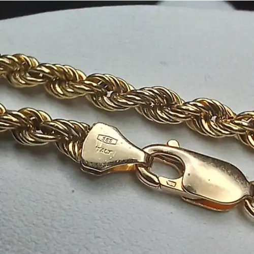 14K Yellow Gold Men's Rope Style Bracelet – 4.5mm, 8.5” – 7.3g B8-8