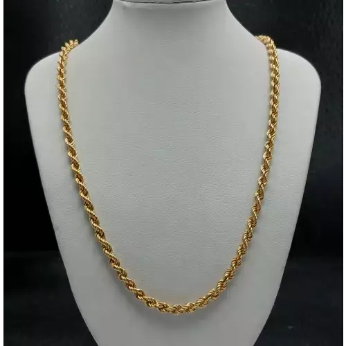 14K Yellow Gold Men's Rope Style Chain – 4.5mm, 26 Inches, 19.3 Grams B3-7 (4)