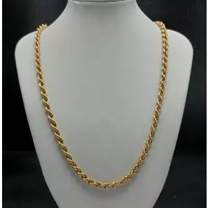 14K Yellow Gold Men's Rope Style Chain – 4.5mm, 26 Inches, 19.3 Grams B3-7 (4)
