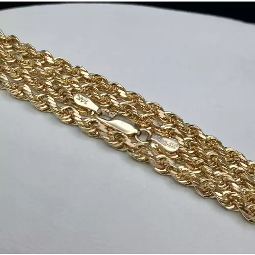 14K Yellow Gold Men's Rope Style Necklace - 22 in, 3 mm.  B7-1 (4)