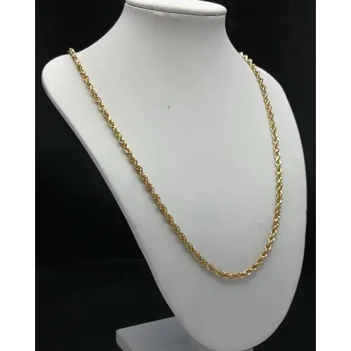 14K Yellow Gold Men's Rope Style Necklace - 22 in, 3 mm.  B7-1