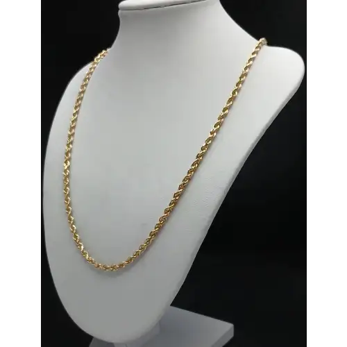 14K Yellow Gold Men's Rope Style Necklace - 22 in, 3 mm.  B7-1 (3)