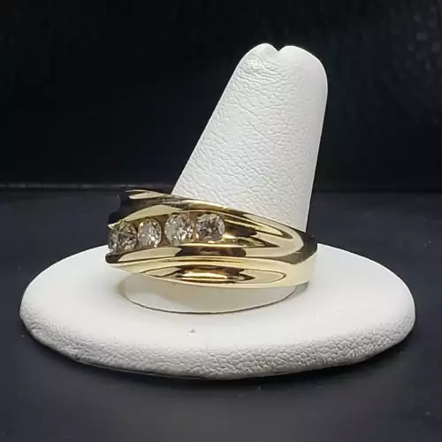 14K Yellow Gold Mens 5 Stone Diamond Ring 1.0tcw B7-6 (5)