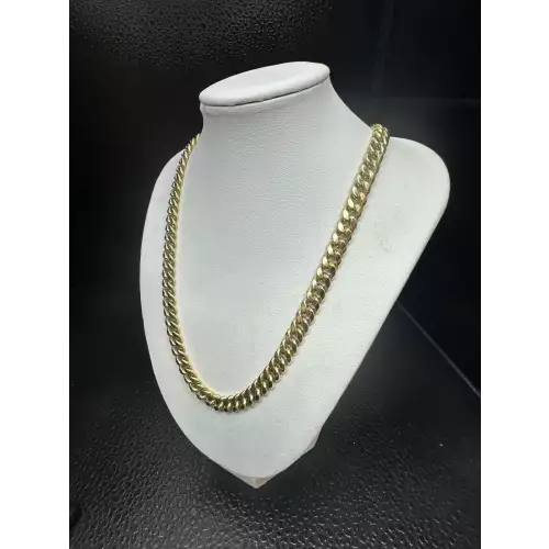 14K Yellow Gold Mens Cuban Chain 22in 7.5mm B4-1 (3)