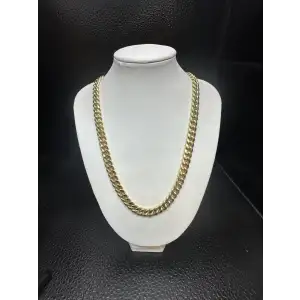 14K Yellow Gold Mens Cuban Chain 22in 7.5mm B4-1 (2)