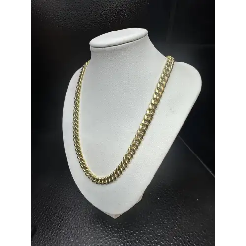 14K Yellow Gold Mens Cuban Chain 22in 7.5mm B4-1 (3)