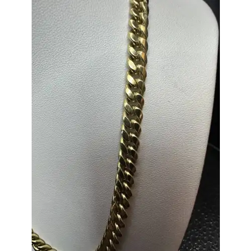 14K Yellow Gold Mens Cuban Chain 22in 7.5mm B4-1 (4)