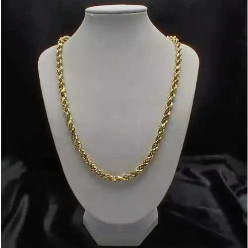 14K Yellow Gold Mens Diamond Cut Rope Chain 22