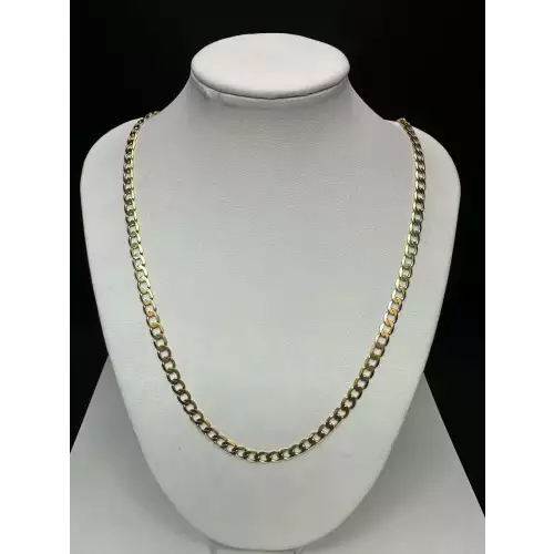 14K Yellow Gold Mens Flat Curb Chain 5mm 20in B3-6D (2)
