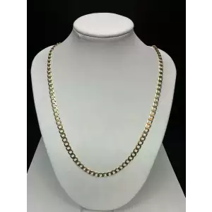 14K Yellow Gold Mens Flat Curb Chain 5mm 20in B3-6D (2)