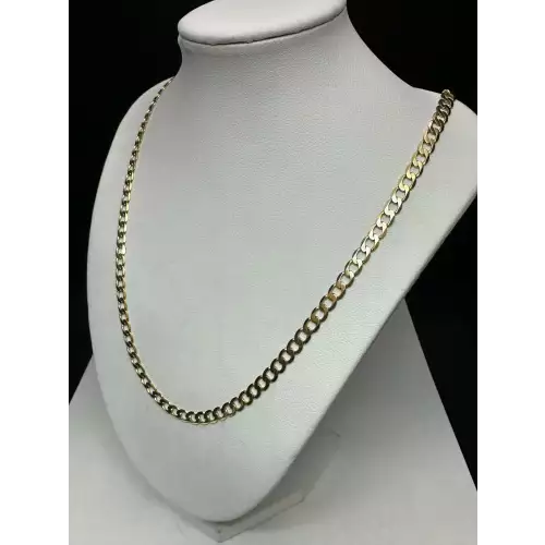 14K Yellow Gold Mens Flat Curb Chain 5mm 20in B3-6D (3)
