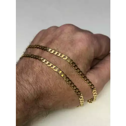 14K Yellow Gold Mens Flat Curb Chain 5mm 20in B3-6D (4)