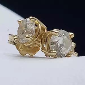 14K Yellow Gold Natural Diamond Stud Earrings .72tcw B9-5 (2)