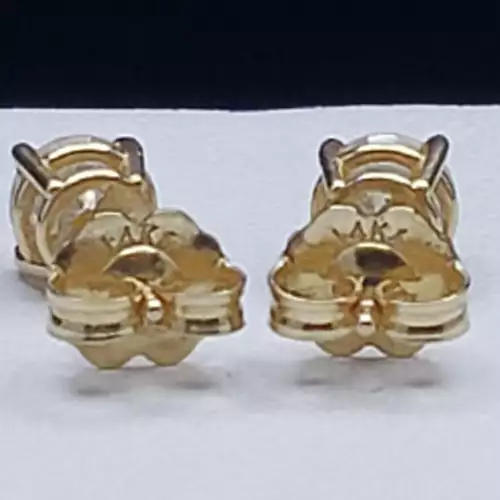 14K Yellow Gold Natural Diamond Stud Earrings .72tcw B9-5 (3)