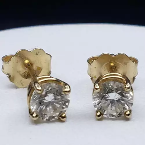 14K Yellow Gold Natural Diamond Stud Earrings .72tcw B9-5 (4)