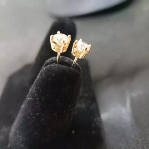 14K Yellow Gold Natural Diamond Stud Earrings .72tcw S10BO9-5 (4)