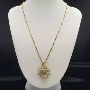 14K Yellow Gold Rope Necklace with Heart Pendant & 0.90CTW Diamonds - 10.3g B2-4 (3)