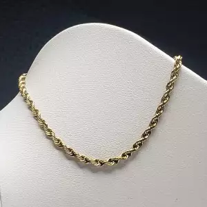 14k Yellow Gold Unisex Rope Bracelet 7.5