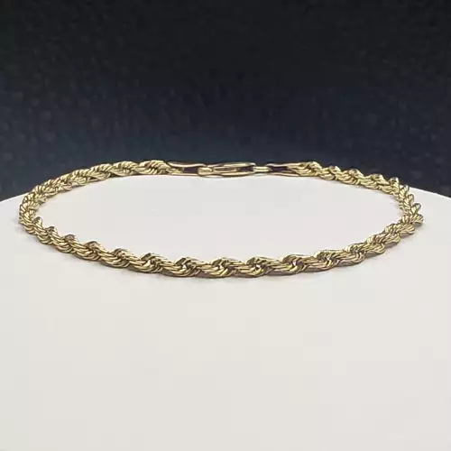 14k Yellow Gold Unisex Rope Bracelet 7.5