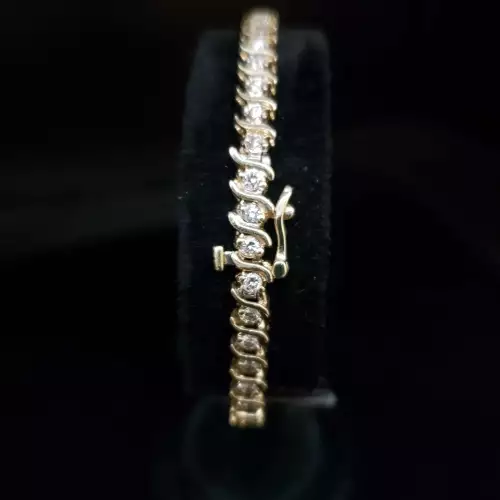 14k Yellow Gold Women's Diamond Tennis Bracelet 2.0TCW Sz Med 17.5CM S10B07-4 (3)