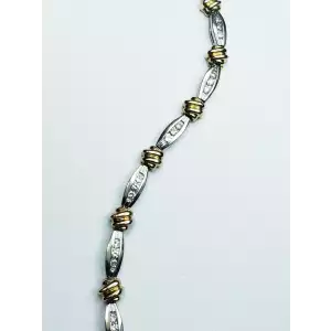 14K Yellow & White Gold Ladies Diamond Tennis Bracelet 6.75in B1-7 (4)