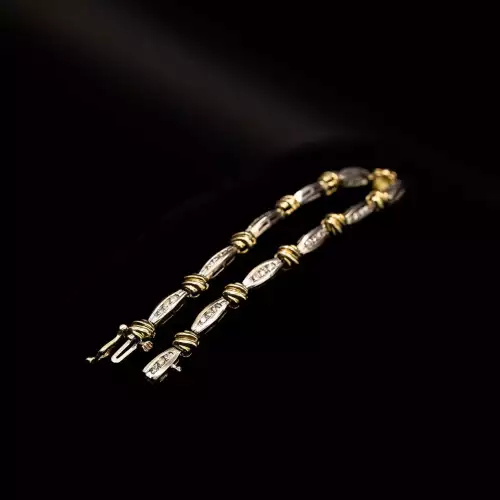 14K Yellow & White Gold Ladies Diamond Tennis Bracelet 6.75in S10B01-7