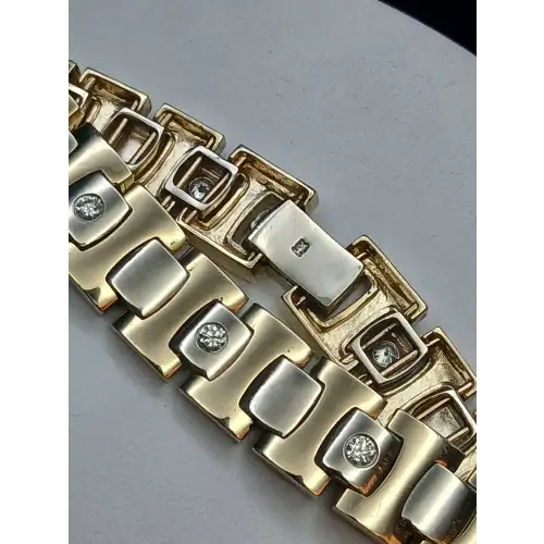 14K Yellow & White Gold Men's Diamond Bracelet B8-1 (4)