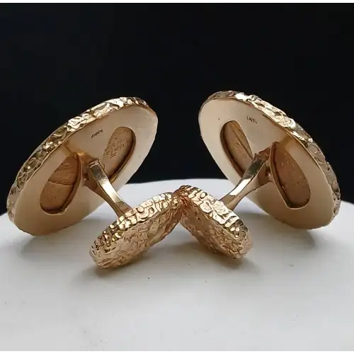 14K YG Cufflinks & Tie Clip American Indian Head $5 & $2.5 Gold Coins - B4-6 (4)