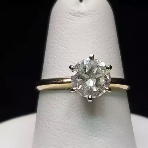 14K YG Engagement Solitaire Natural Diamond Ring 1.20CT Sz-6 S10BO14-2