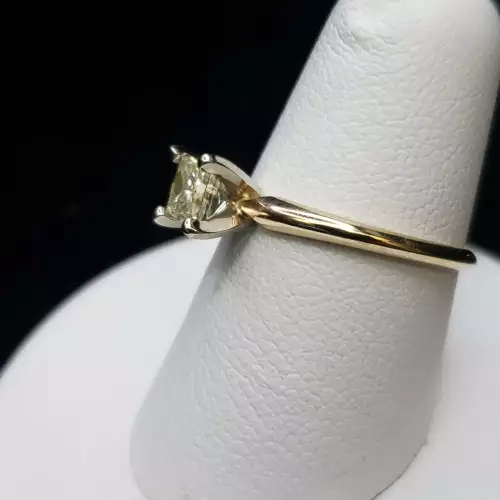 14K YG Engagement-Solitaire Princess Natural Diamond Ring .52CT Sz-6.5 S10BO14-3 (2)