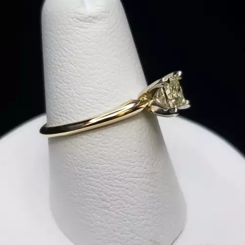 14K YG Engagement-Solitaire Princess Natural Diamond Ring .52CT Sz-6.5 S10BO14-3 (3)