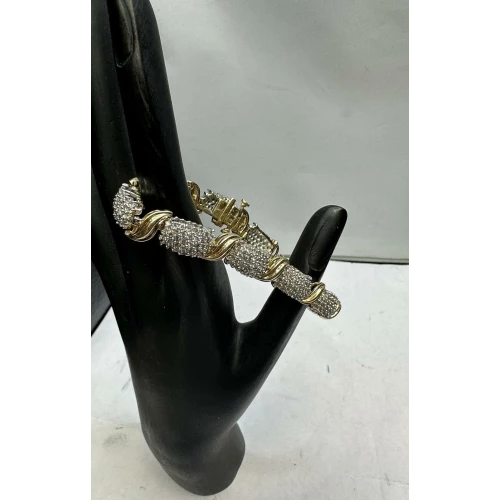 14K YG & WG Natural Diamond Blossom Tennis Bracelet 4.0+ctw 28.7gm  6-2D (2)