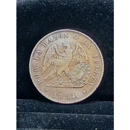 1854 Chile Un Peso Silver Coin (4)