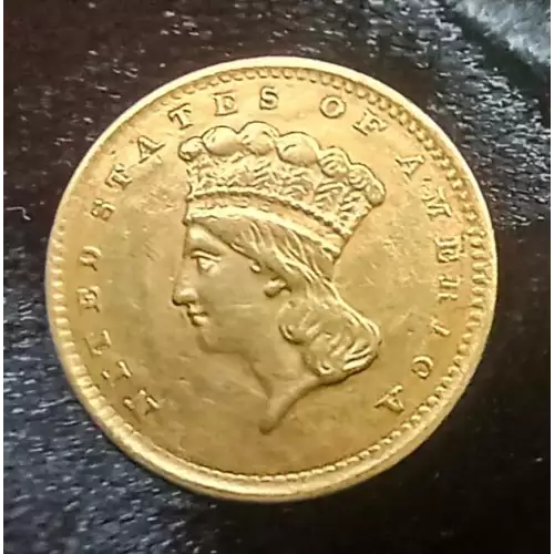 1856 Gold Indian princess head $1.00 DollarSmall (1854-1856) (3)