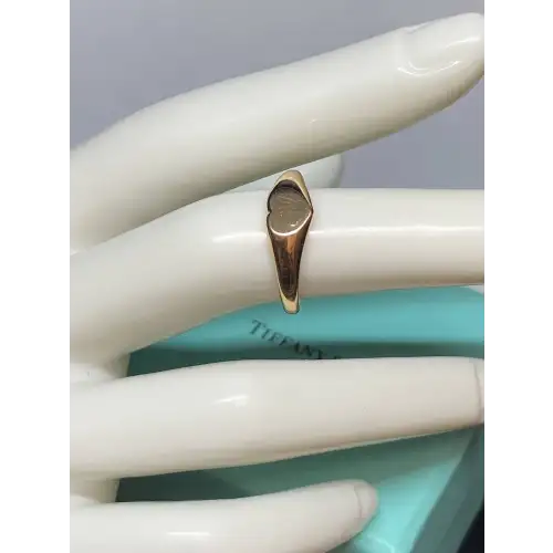 18K Tiffany & Co Heart Shaped Rose Gold Ring. Size 4.75 With Box - B10-8D (4)