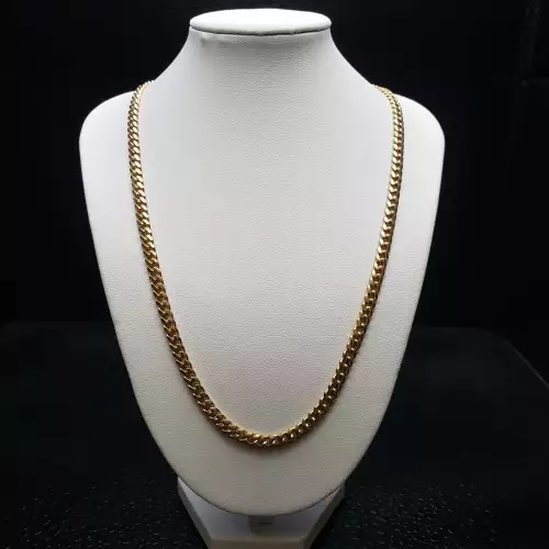 18K Yellow Gold Cuban Link Necklace, 24 inch,  4.7mm B6-1 (5)