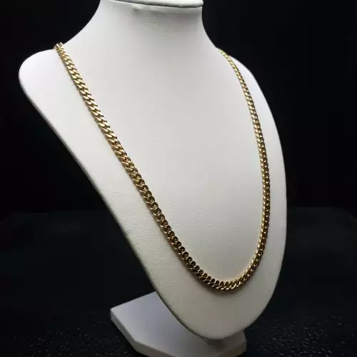 18K Yellow Gold Cuban Link Necklace, 24 inch,  4.7mm B6-1 (3)