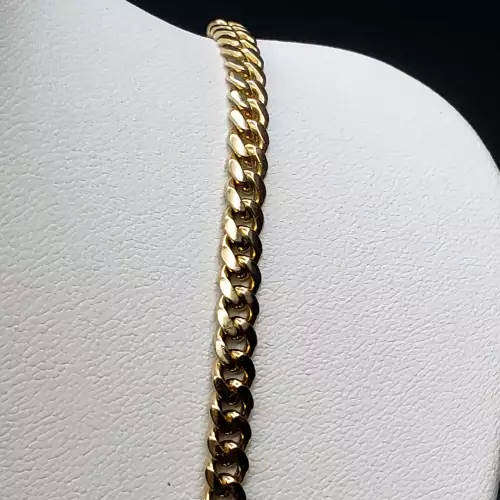 18K Yellow Gold Cuban Link Necklace, 24 inch,  4.7mm B6-1