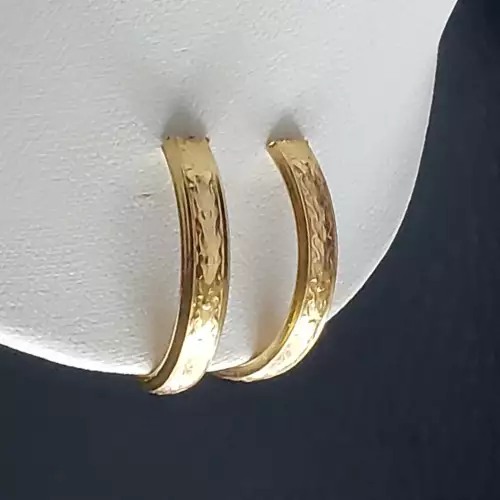 18K Yellow Gold Hoop Earrings 1in B13-7