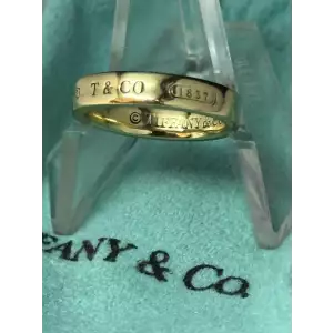 18K Yellow Gold Ladies TIFFANY & CO Authentic Ring Sz 4.75 B13-1 (2)