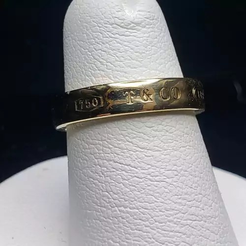 18K Yellow Gold Ladies TIFFANY & CO Authentic Ring Sz 4.75 S10BO13-1