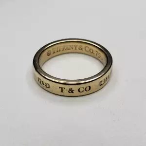 18K Yellow Gold Ladies TIFFANY & CO Authentic Ring Sz 4.75 S10BO13-1