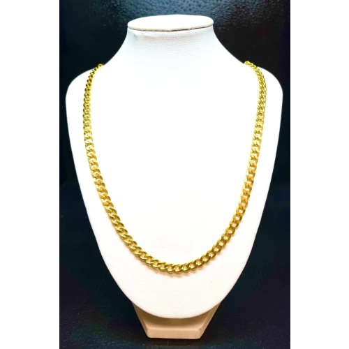 18K Yellow Gold Men's Curb Style Chain 24