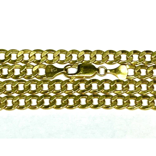 18K Yellow Gold Men's Curb Style Chain 24