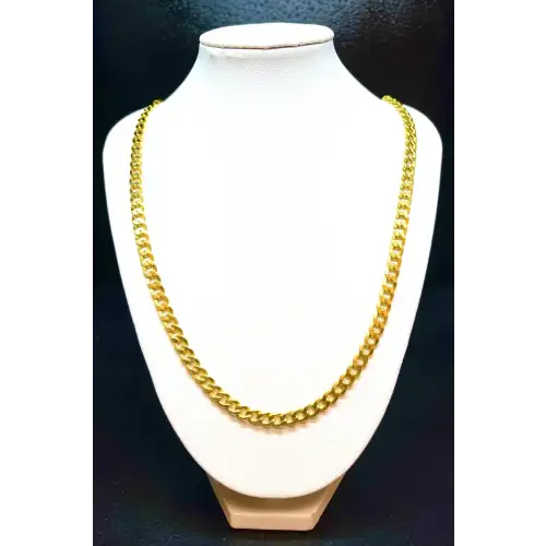18K Yellow Gold Men's Curb Style Chain 24