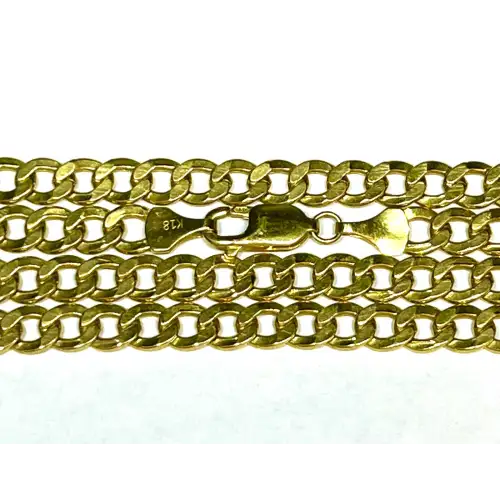 18K Yellow Gold Men's Curb Style Chain 24