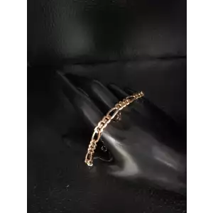 18k Yellow Gold Men's Figaro Bracelet  8.5in 6.5mm S10BO4-3