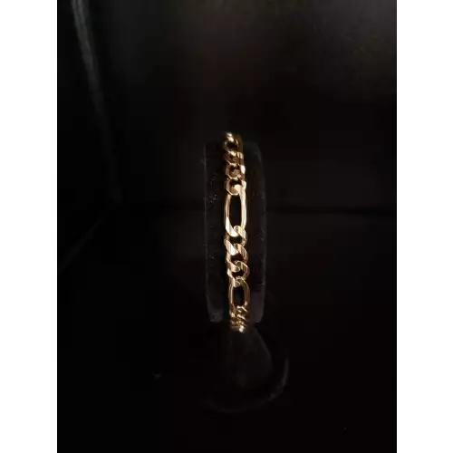 18k Yellow Gold Men's Figaro Bracelet  8.5in 6.5mm S10BO4-3 (4)