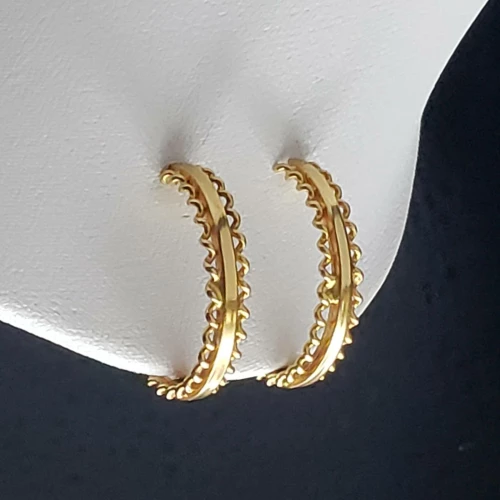 18K Yellow Gold Small Spiral Hoop Earrings 1